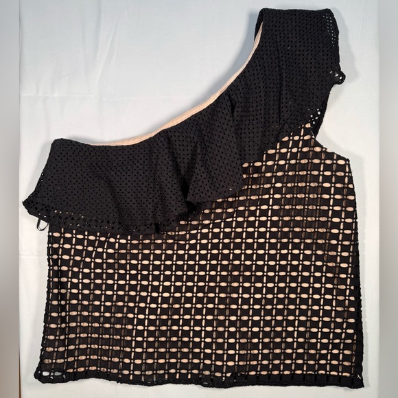J. Crew Black One-Shoulder Eyelet Top - Picture 4 of 4